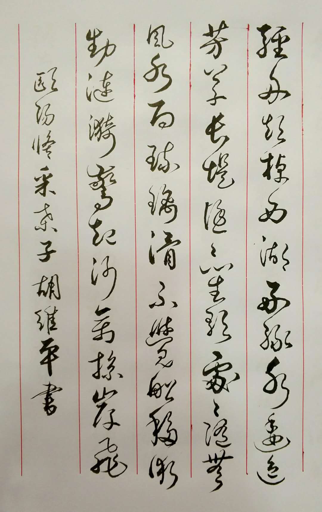 云南书法家胡维平草书作品 欧阳修《采桑子 轻舟短棹西湖好》