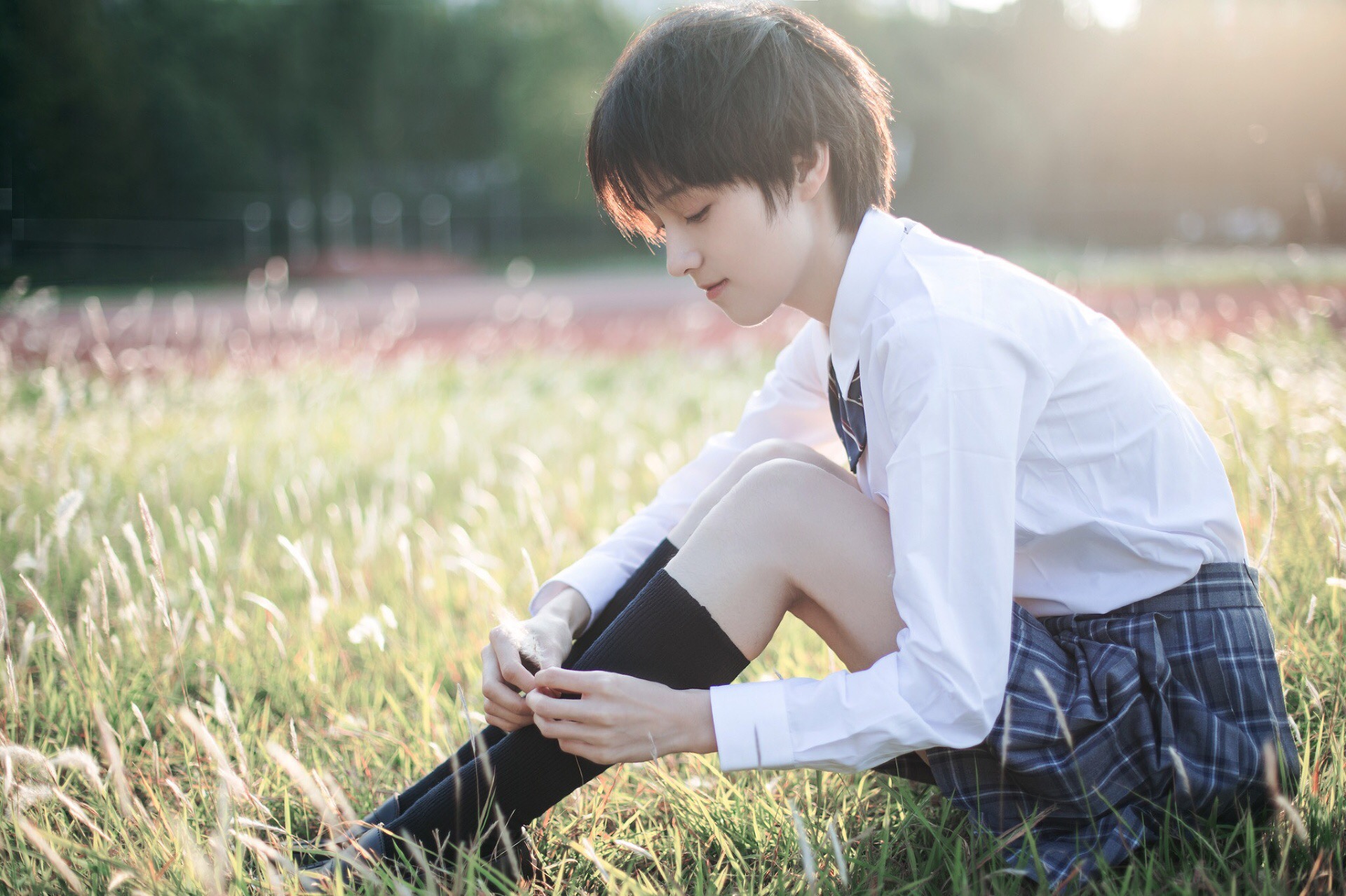 佳人摄影:学生装,日系假小子