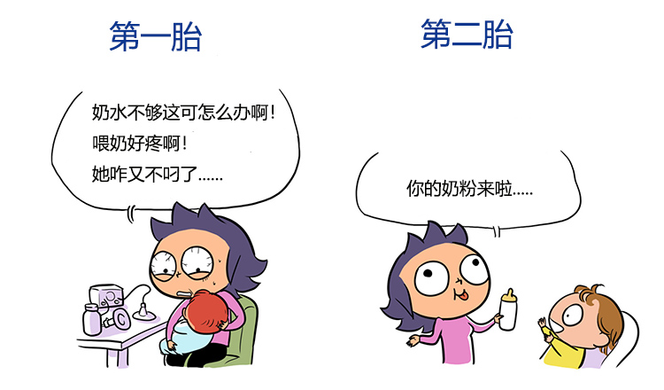 一胎照书养二胎当猪养,多少妈妈感同身受?这组漫画画的就是你!