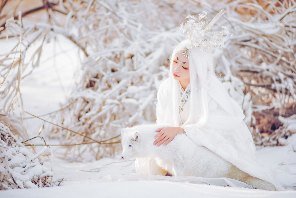 神话狐仙儿:幻影白狐显不定,无人山中有狐吟!