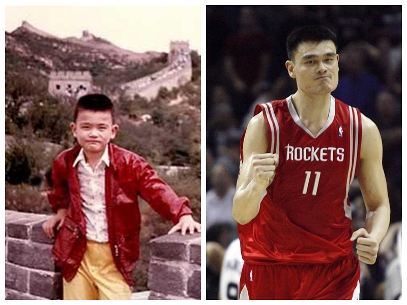 nba球星小时候都长啥样,波什霸气外露 姚明成时尚潮人