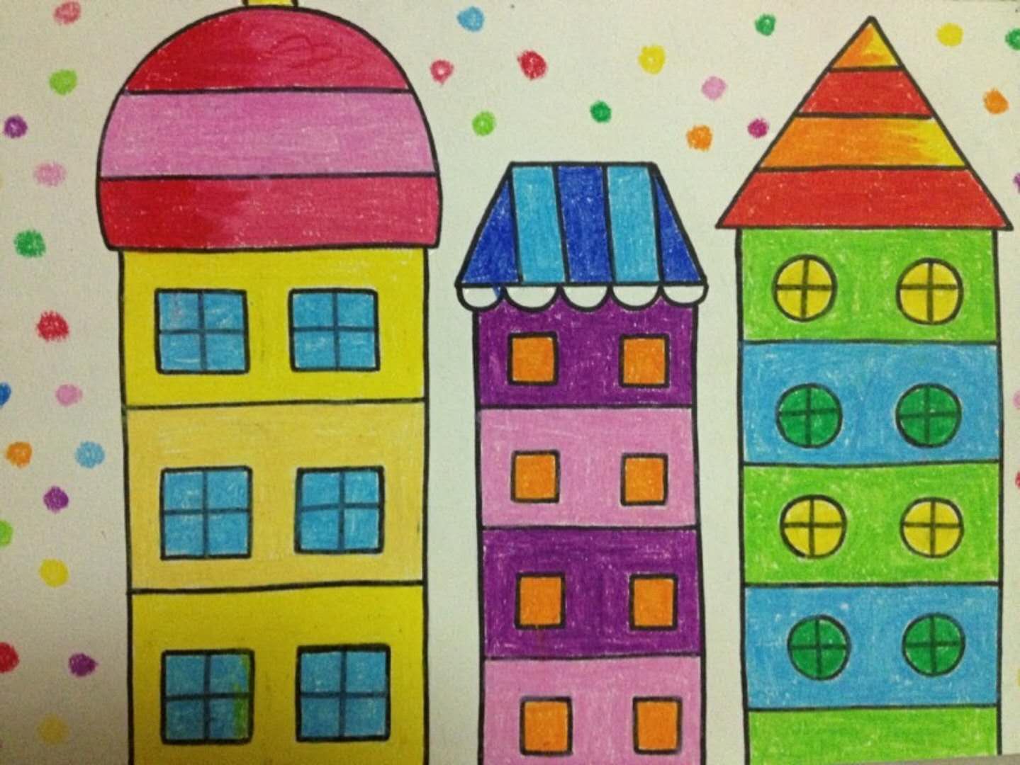 幼儿园画房子的参考图图片