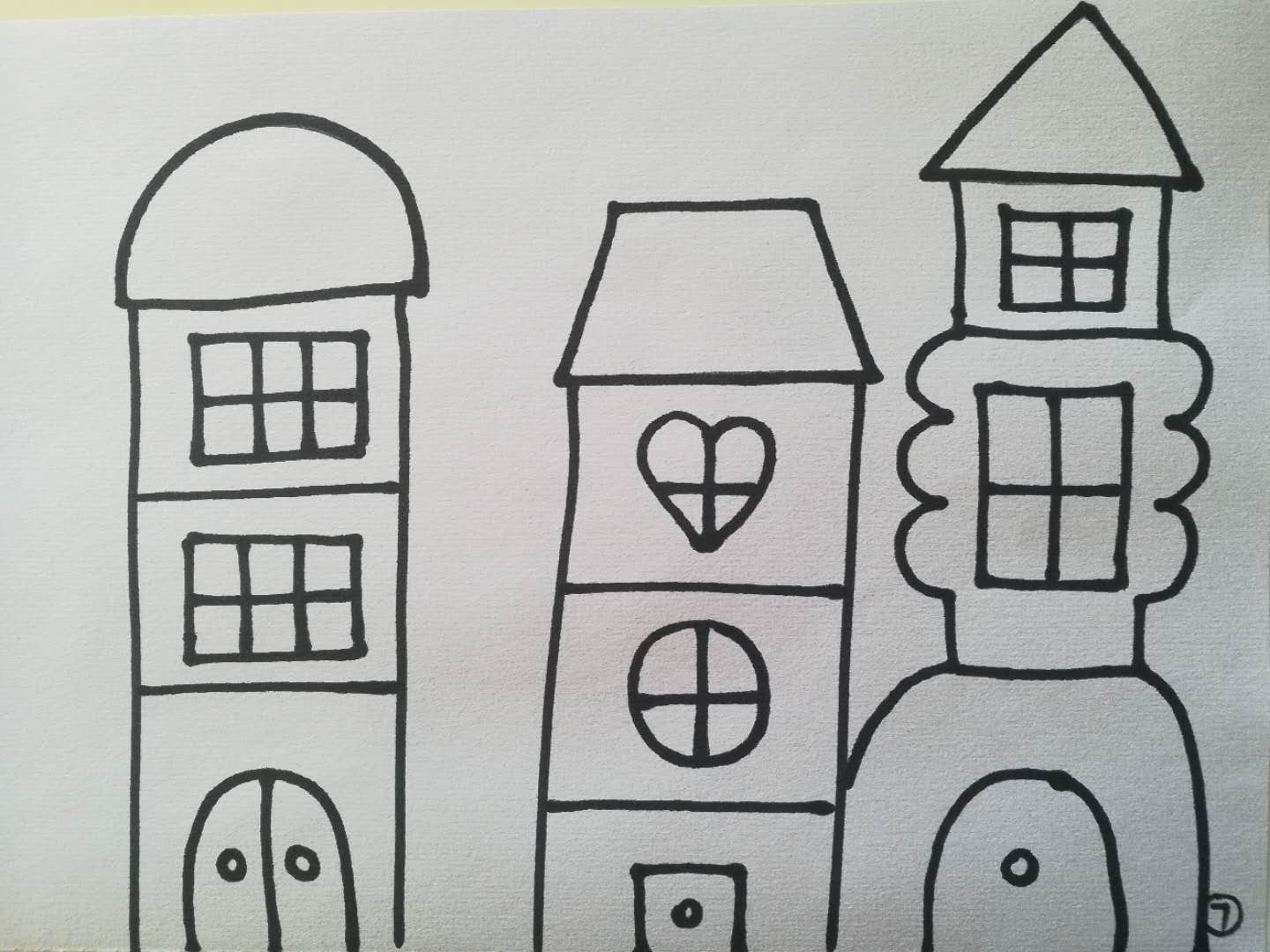 幼儿画楼房的简笔画图片