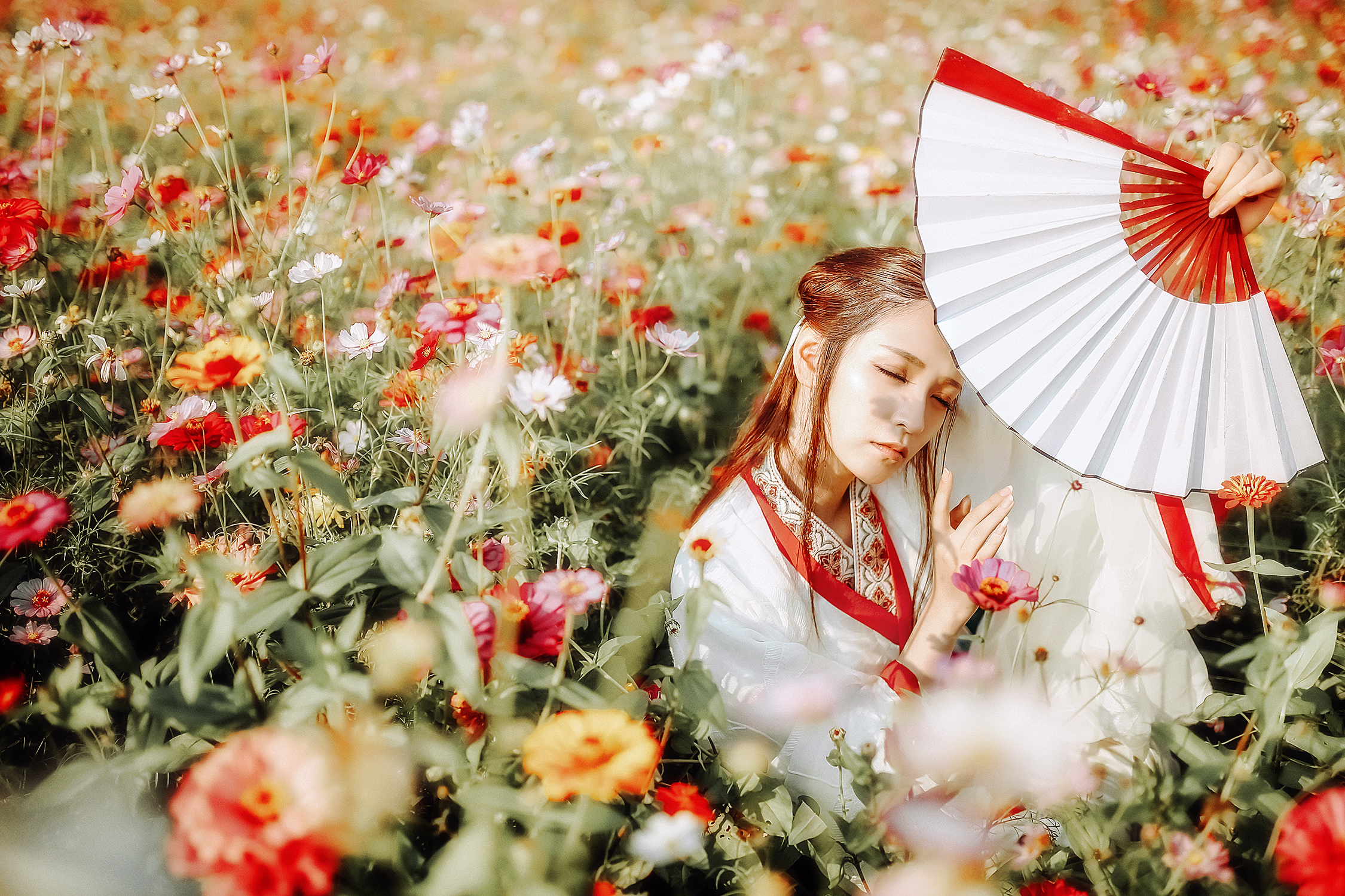 唯美花海古风旅拍,繁花赠你,春光赠你!