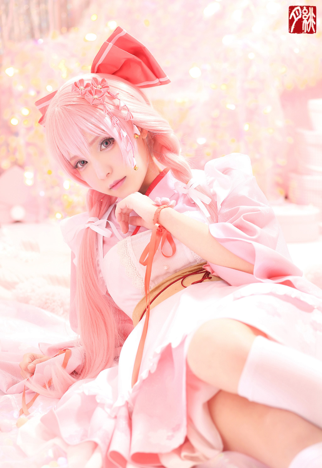 食之契约樱饼cos:浪漫的粉色樱花祭搭配软萌可爱的樱饼小姐姐