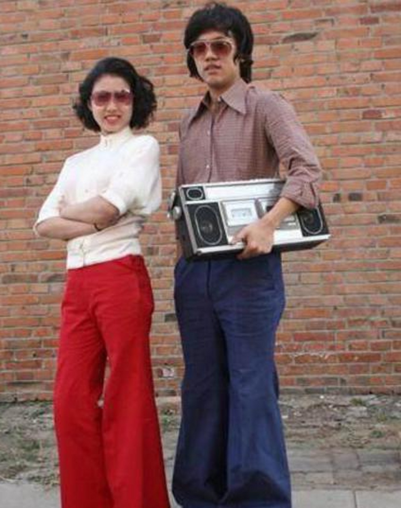 80年代的时髦男女照片图片