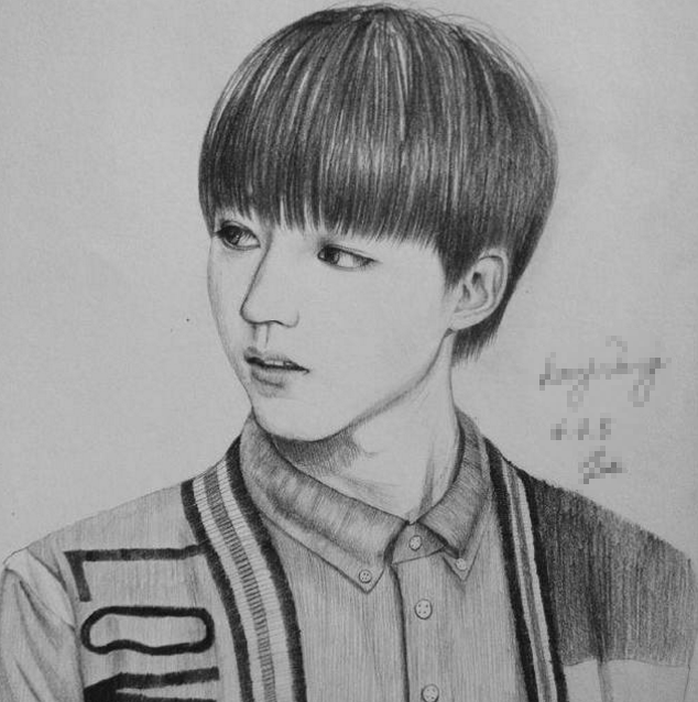 5张素描图,有一张是王俊凯,不是真爱粉肯定很难找到