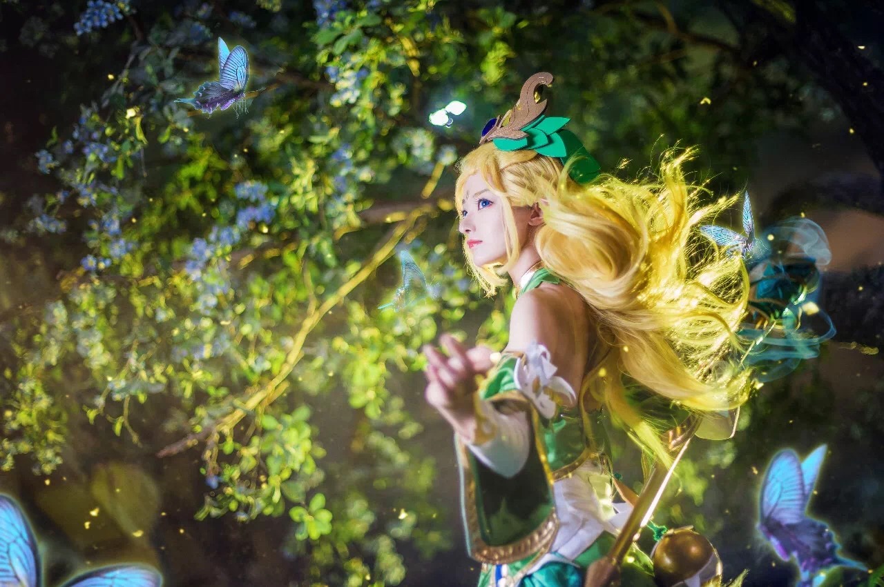 动漫王者荣耀cosplay,丛林秘境,精灵仙子虞姬王昭君与你相遇