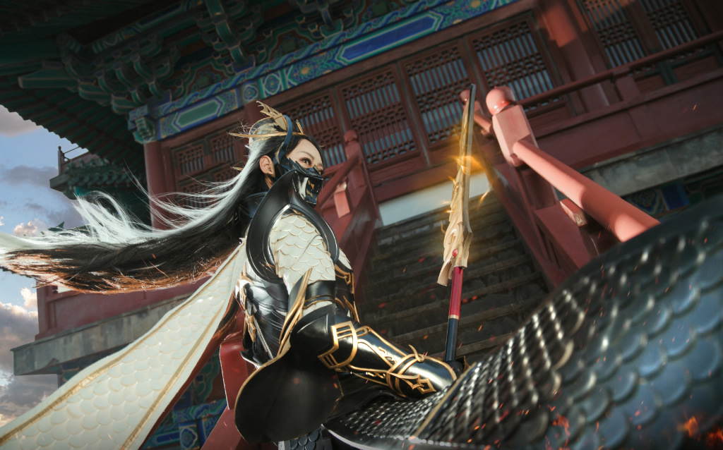 剑网3雪河苍云成女cos:当苍云旗帜席卷,穿透阴暗的天光终将到来