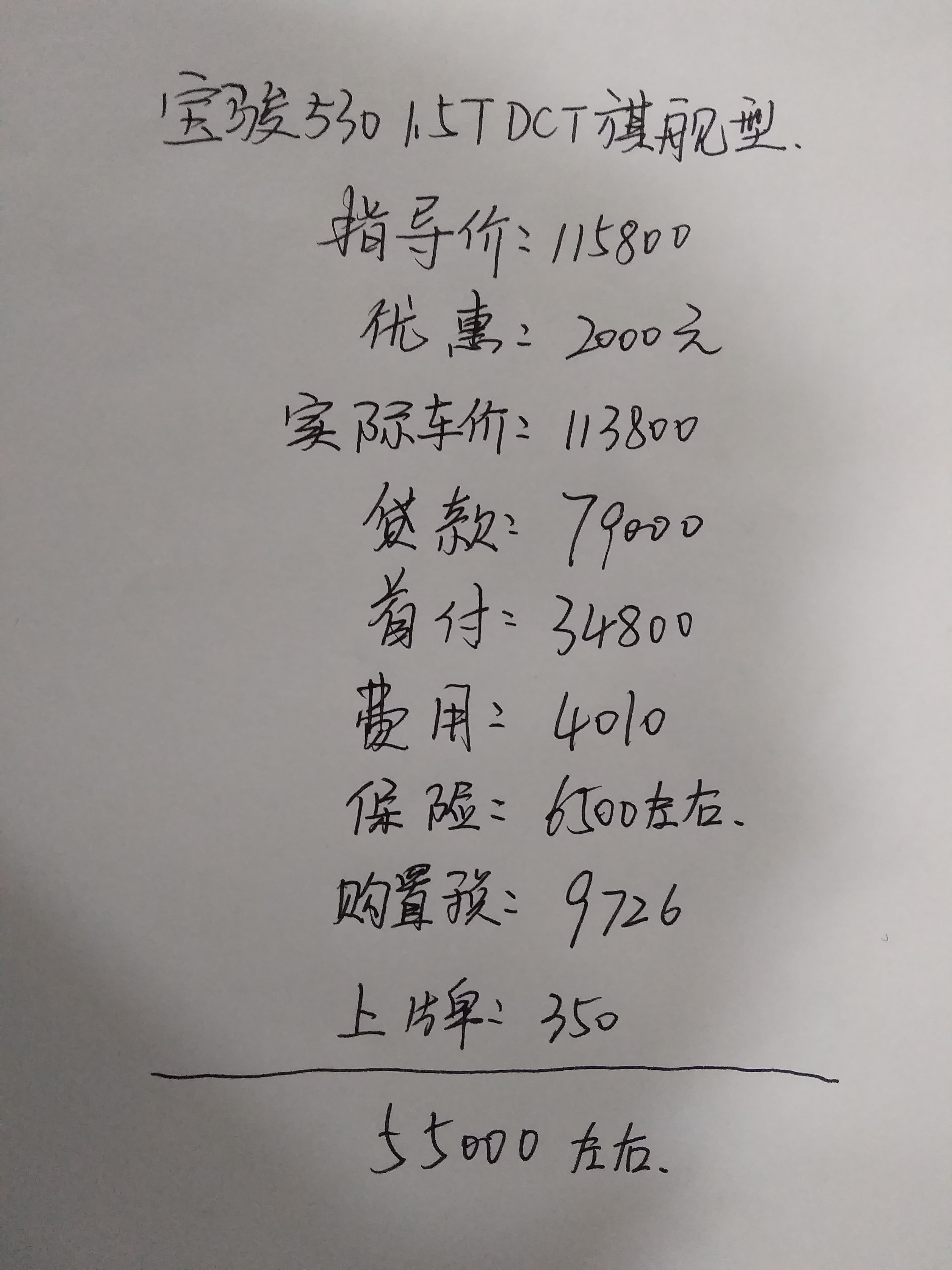 宝骏530 15t双离合旗舰版落地需要多少钱?