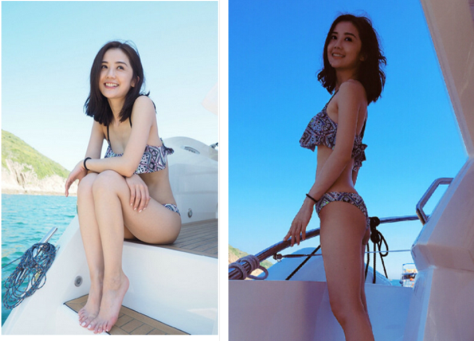 阿sa晒海边比基尼照,身材姣好,小蛮腰大长腿秒杀阿娇