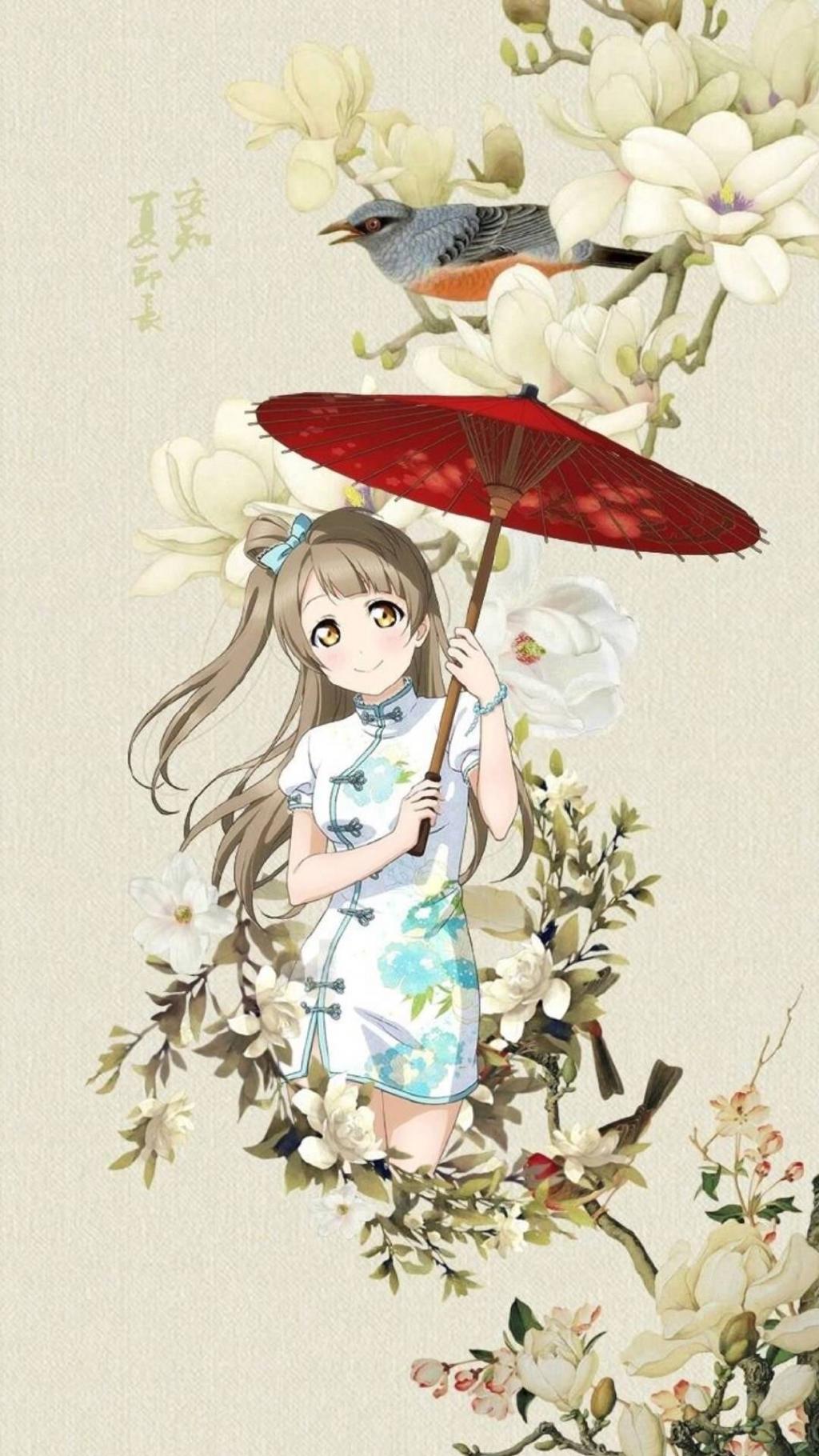 lovelive中国风旗袍手机壁纸,动漫和中国风的完美结合!