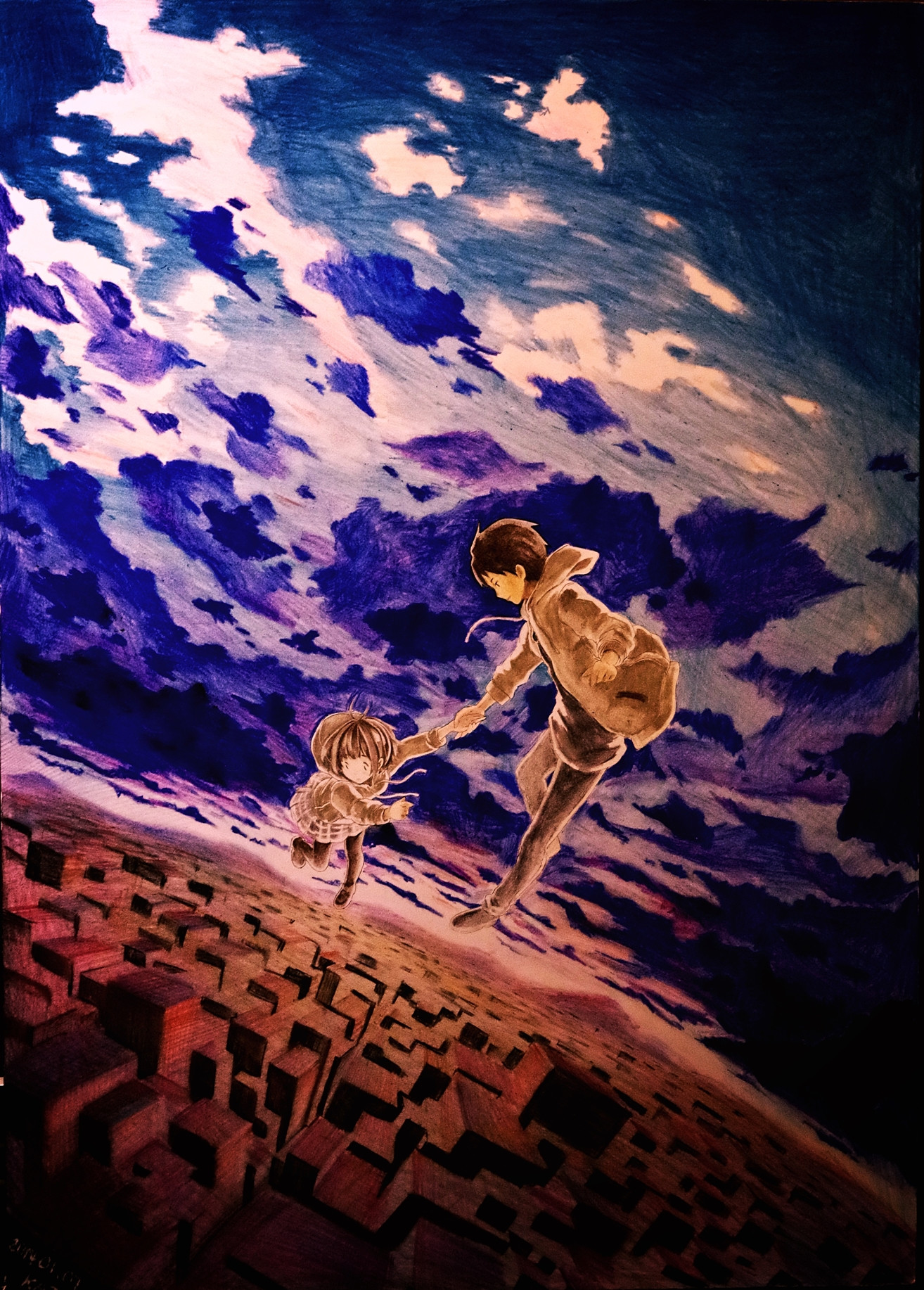 日本插画师纯手绘彩铅插画作品!细心到能感觉时间在笔尖上流淌!