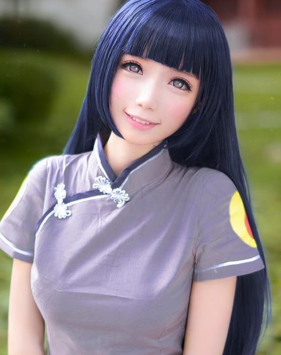 火影忍者雏田cosplay!第二个小妹妹是真的可爱!美瞳看着很舒服