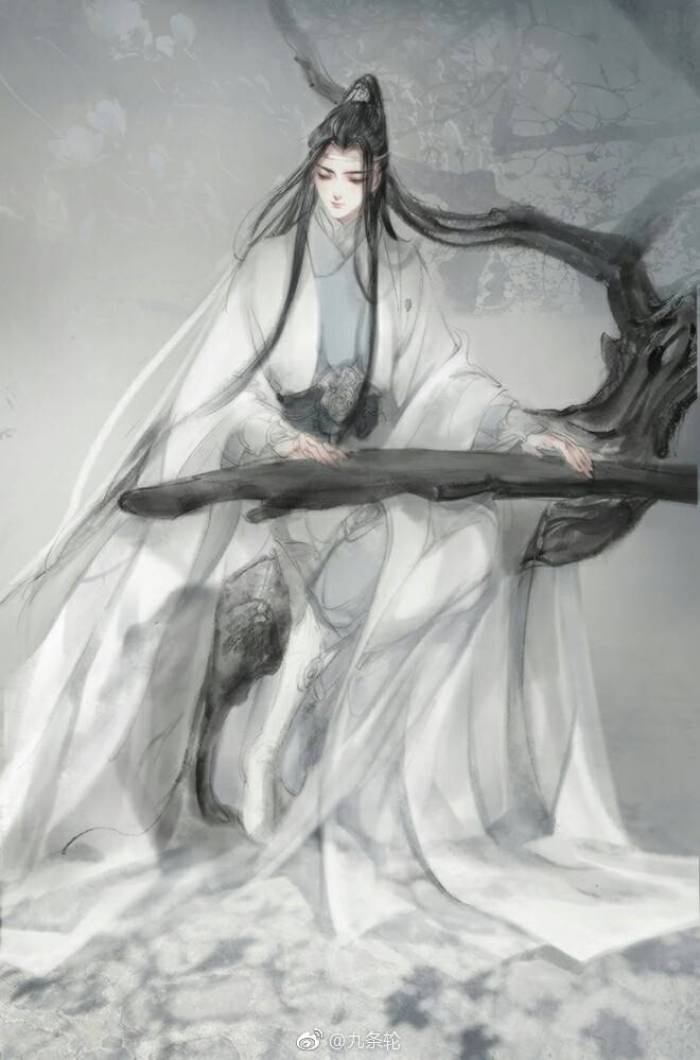 二次元古风抱琴人物,蓝忘机高冷,阴阳师的妖琴师最温柔