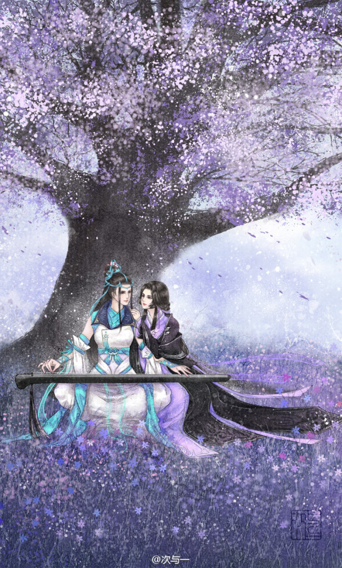 二次元古风抱琴人物,蓝忘机高冷,阴阳师的妖琴师最温柔