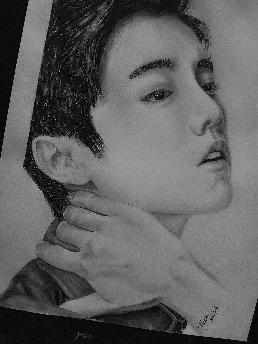 素描画最好看的男星,易烊千玺排第三,最火的鹿晗果然是第一!