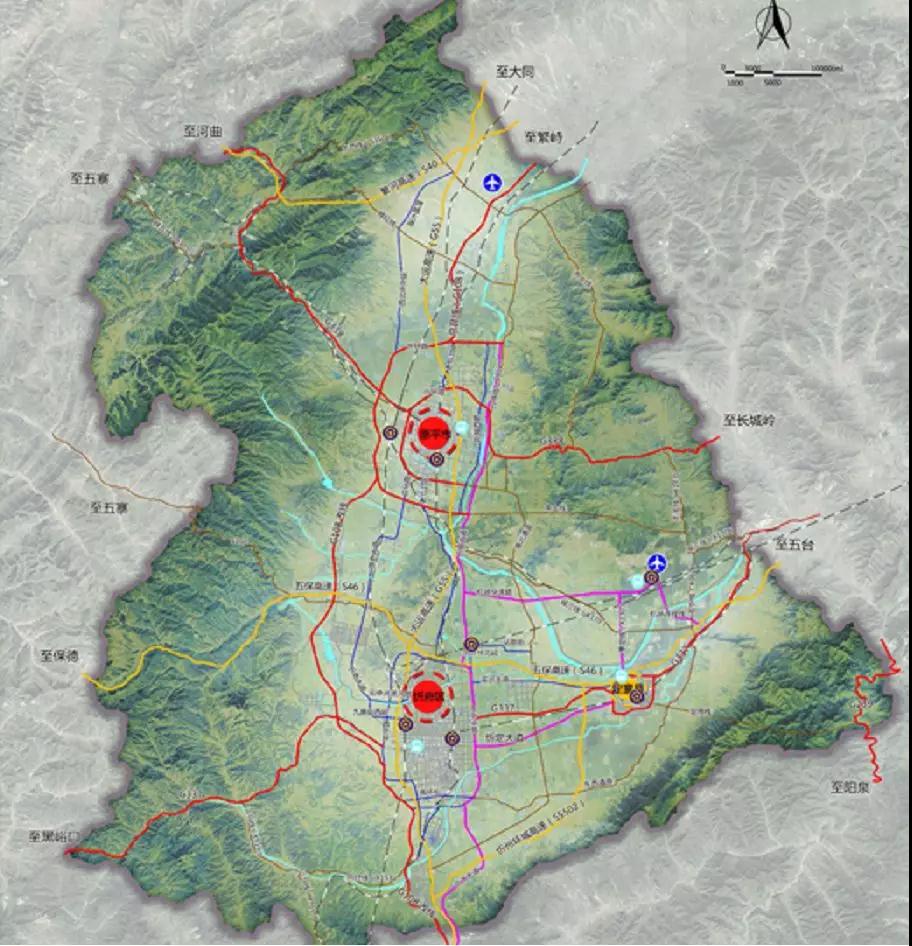忻定原城镇组群区域道路网规划公示,三地城际快速路呼之欲出?