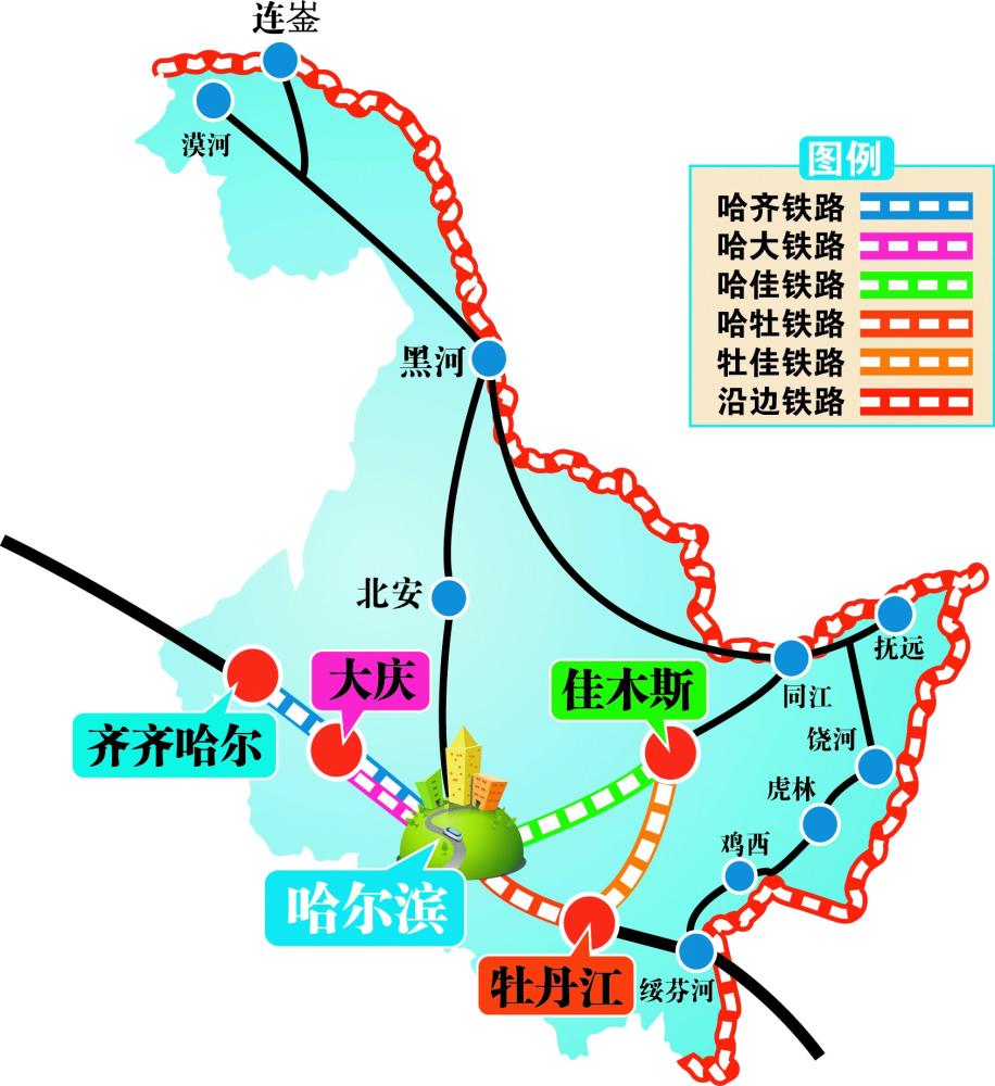 东北铁路示意图高清图图片