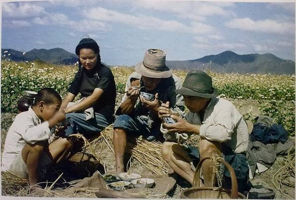 民国农村老照片:图为村民做在马车上,应该是去田里干活,拉粮食.