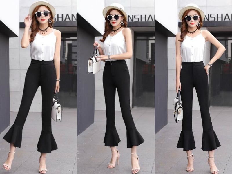 今夏鱼尾裤最火,配这几件上衣穿好看更显瘦!
