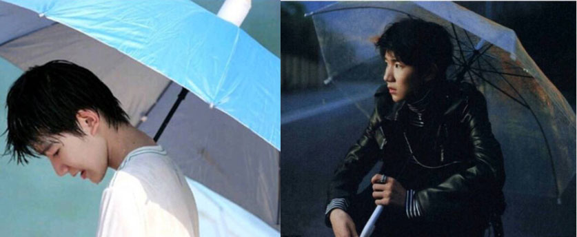 5大流量男星撑伞图,吴亦凡霸气,王源呆萌,唯独他显得格外悲伤