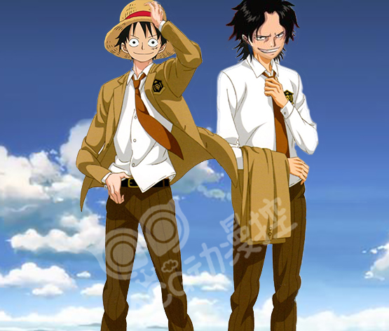 路飞,鸣人,悟空,都穿了校服,这个样子太可爱了!