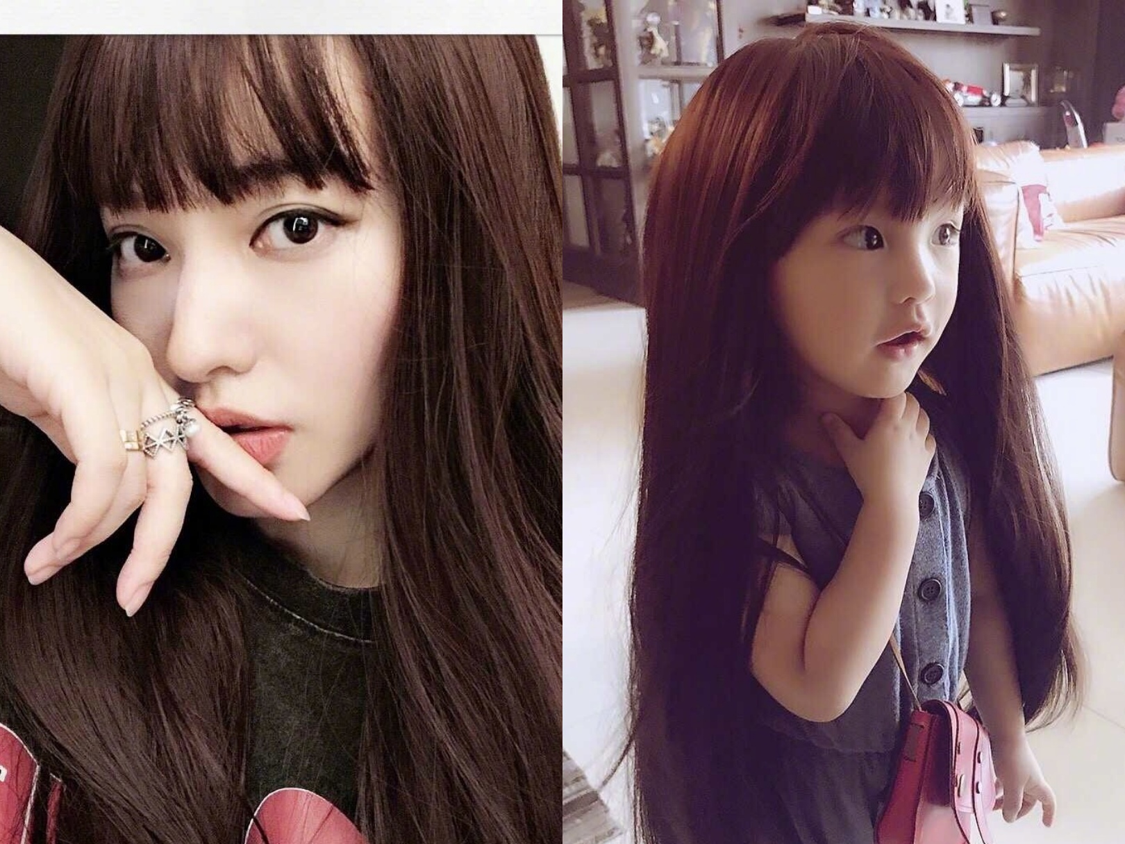 欧弟晒女儿戴假发照片,网友:妈妈基因太强大,母女俩一模一样!