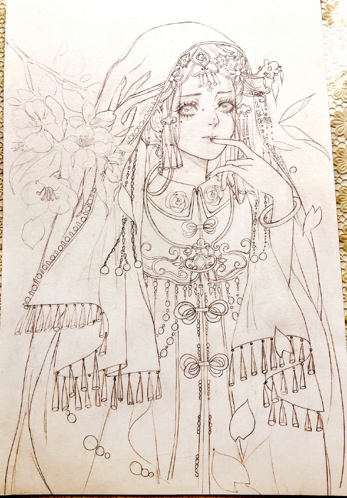 铅笔手绘古风人物步骤,唯美的古风人物画法教程