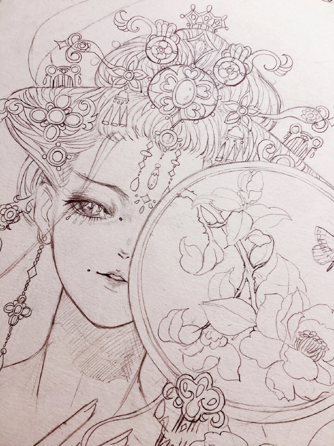 铅笔手绘古风人物步骤,唯美的古风人物画法教程