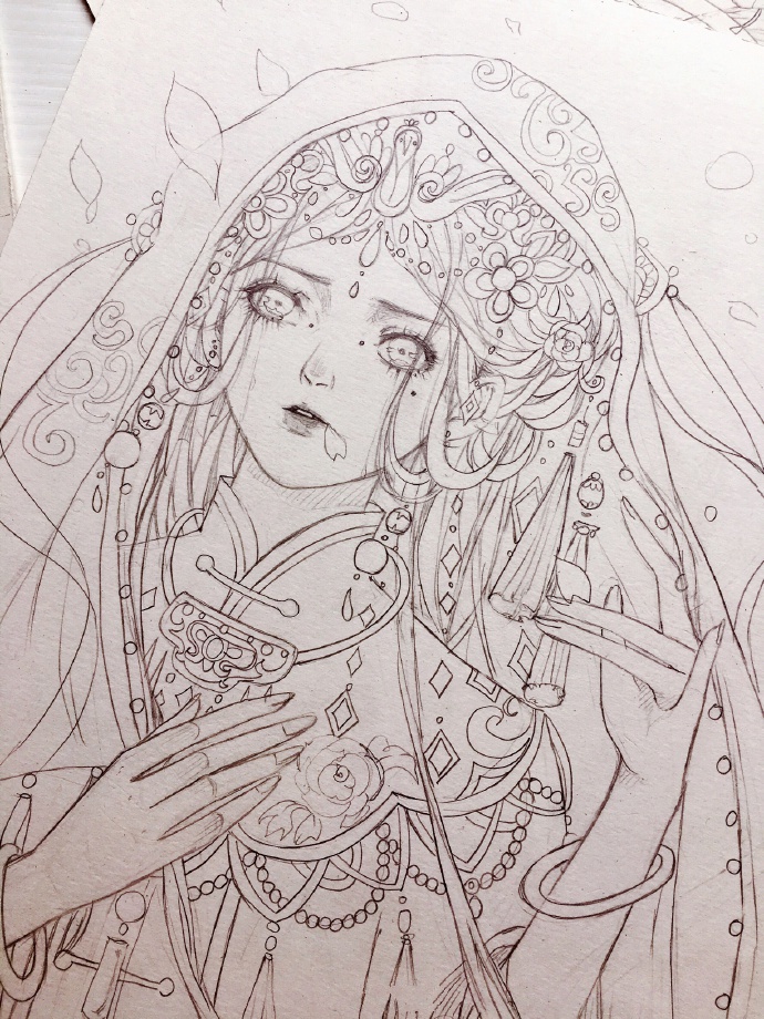 铅笔手绘古风人物步骤,唯美的古风人物画法教程