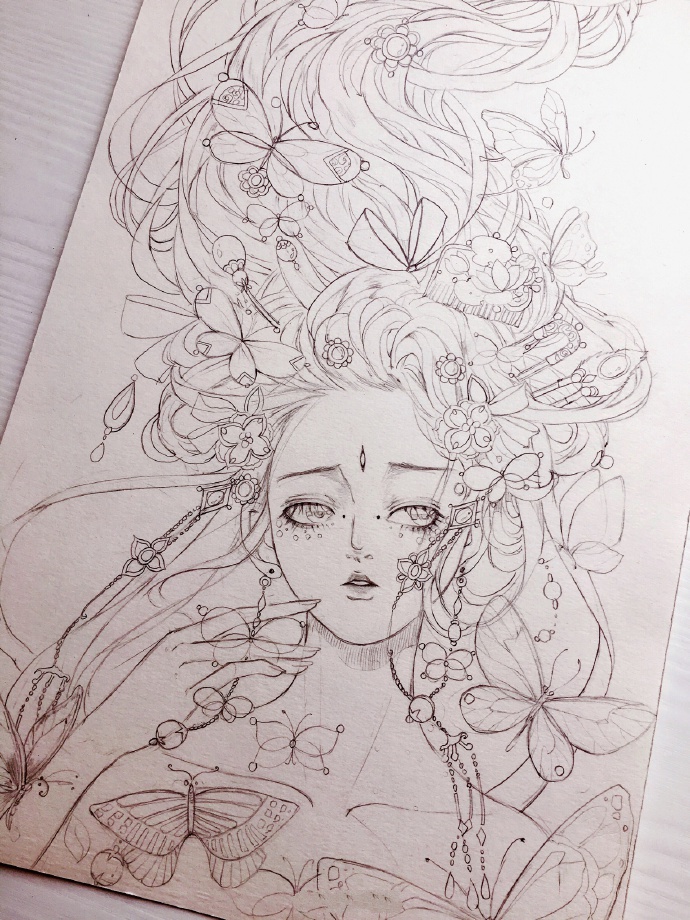 铅笔手绘古风人物步骤,唯美的古风人物画法教程
