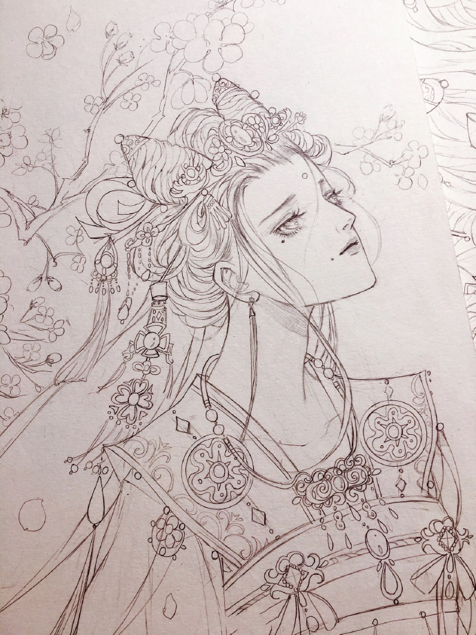 铅笔手绘古风人物步骤,唯美的古风人物画法教程