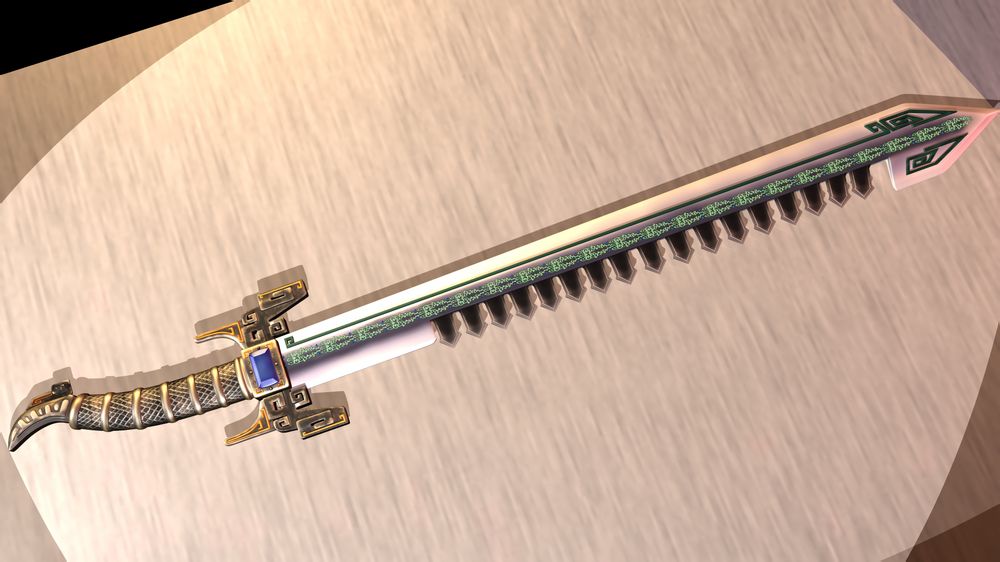秦时明月:卫庄的佩剑鲨齿剑,它的3d模型这么酷