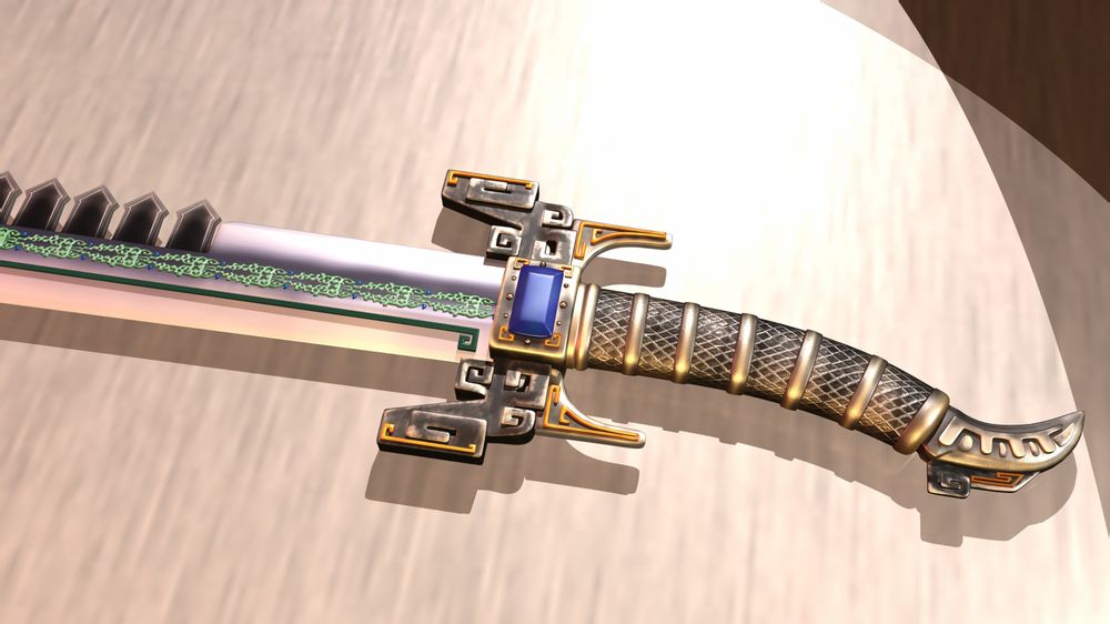 秦时明月:卫庄的佩剑鲨齿剑,它的3d模型这么酷