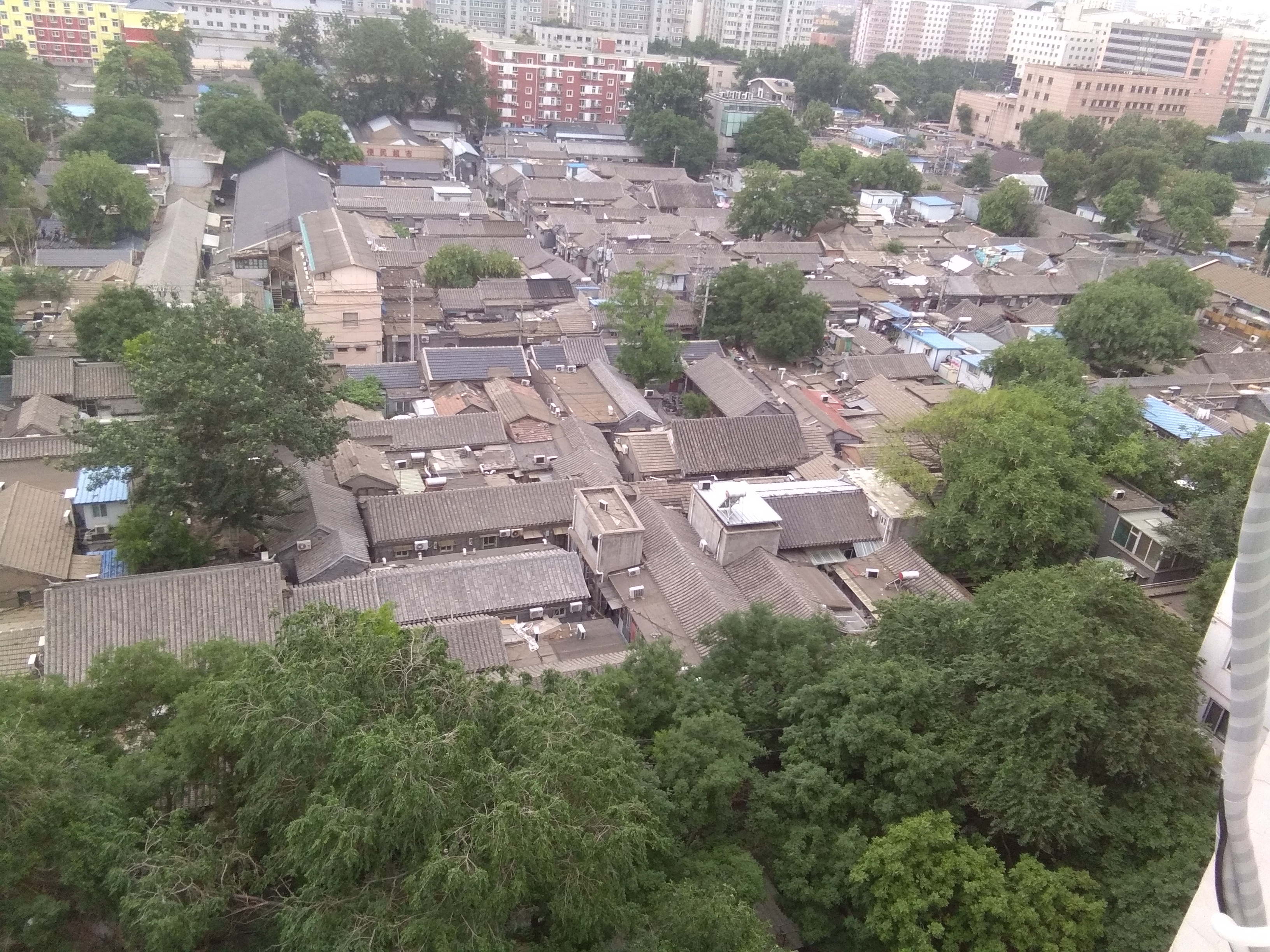 从高处俯视北京的胡同