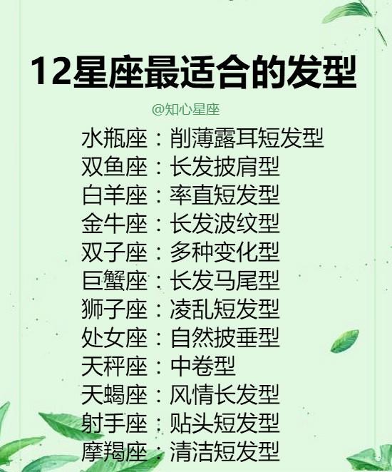 12星座最适合的发型