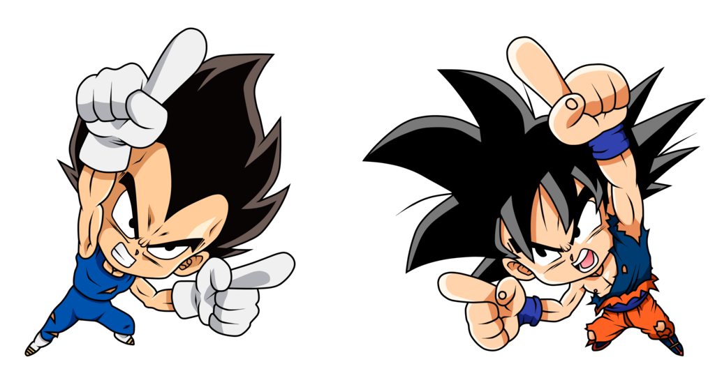 龙珠超:q版悟空,大特,贝吉塔大头照,非常适合做头像!