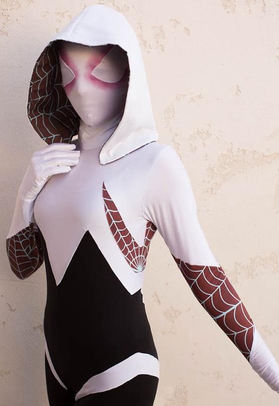 女蜘蛛侠格温cosplay,这白色战衣比红色紧身衣好看多了!