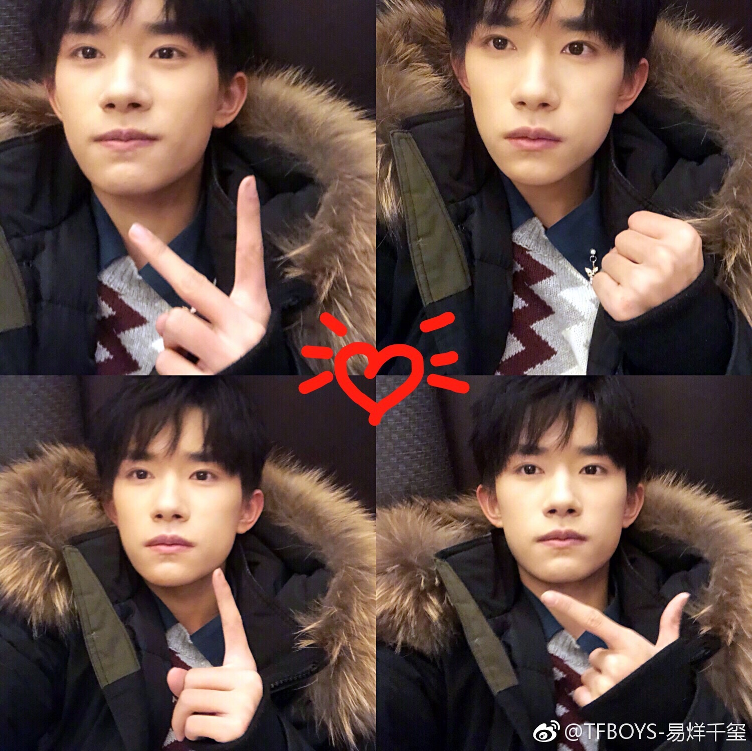 tfboys易烊千玺最接地气的照片,毫无修饰但脸庞依旧英俊!