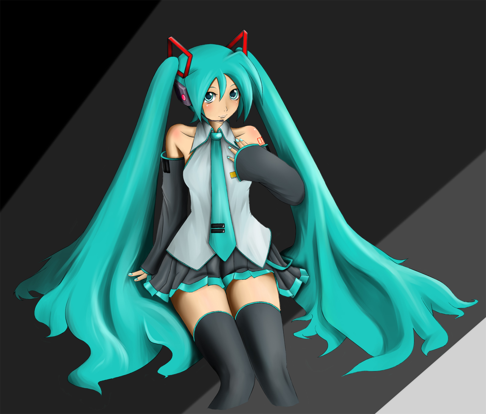 动漫美图:初音未来,手执话筒的那一刻,无限的能量充满全身!