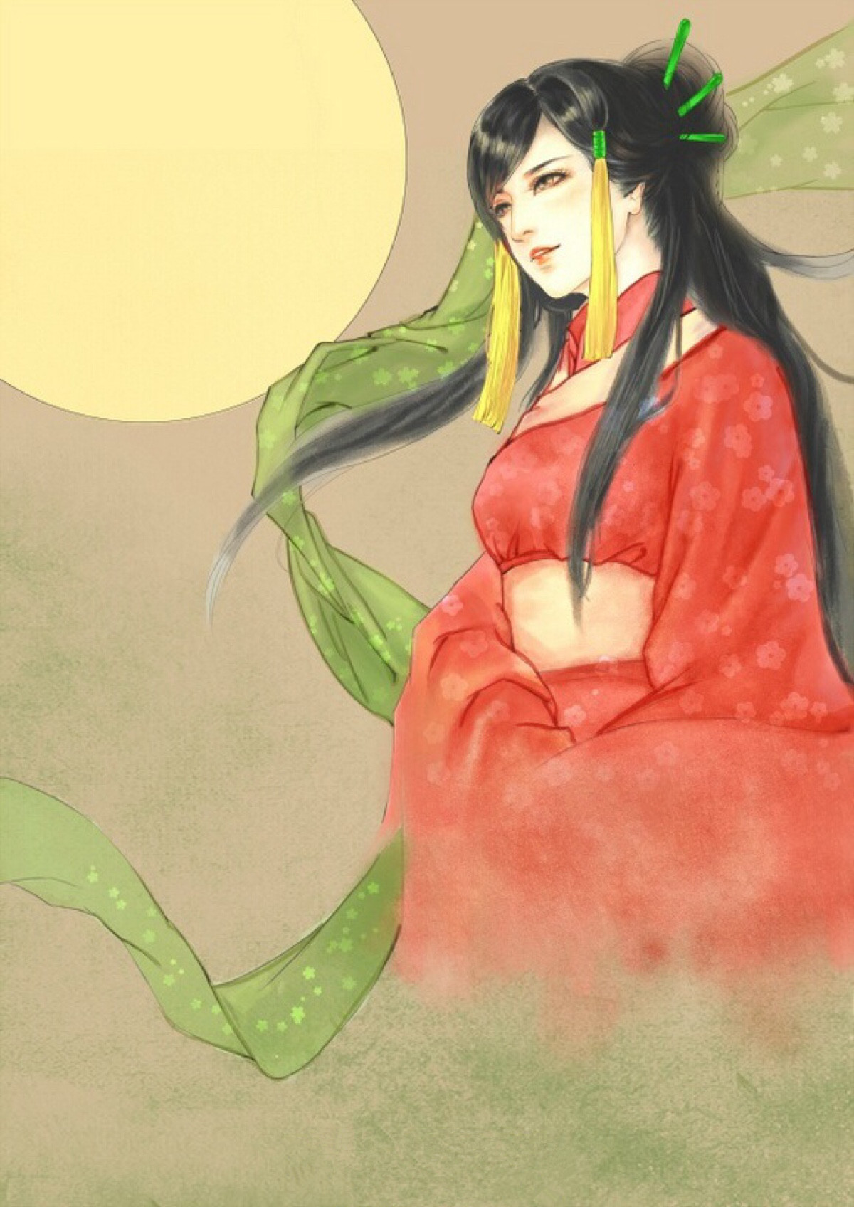 唯美头像:古风系列,冷月银纱镀,美人月下笑!