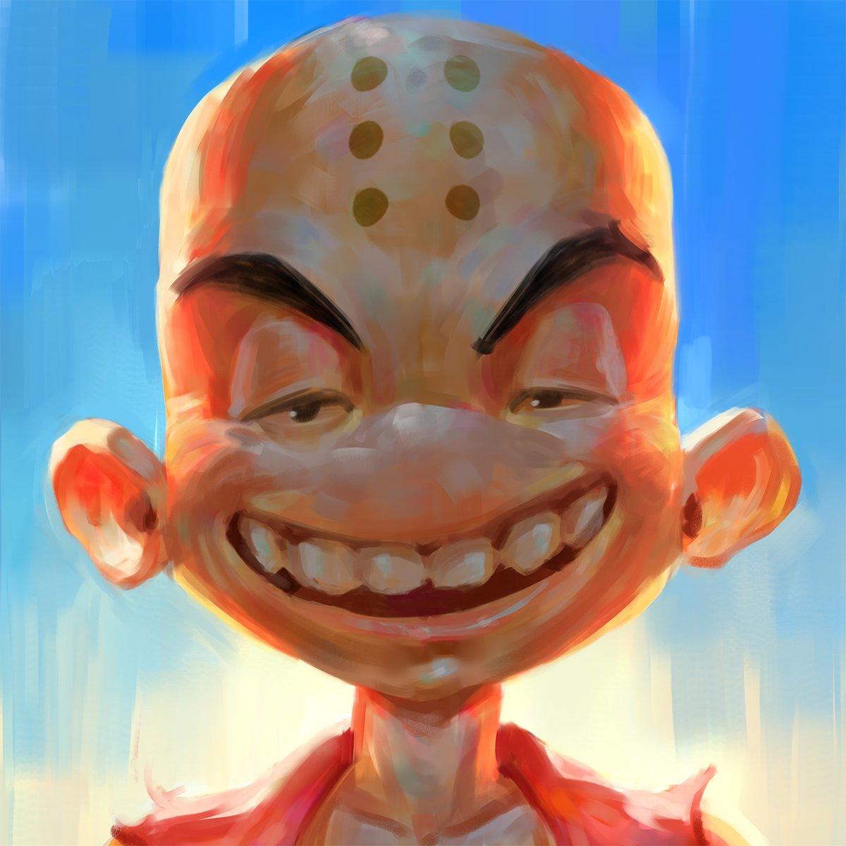 龙珠:角色人物搞笑油画头像,我又知道克林你来搞笑了!