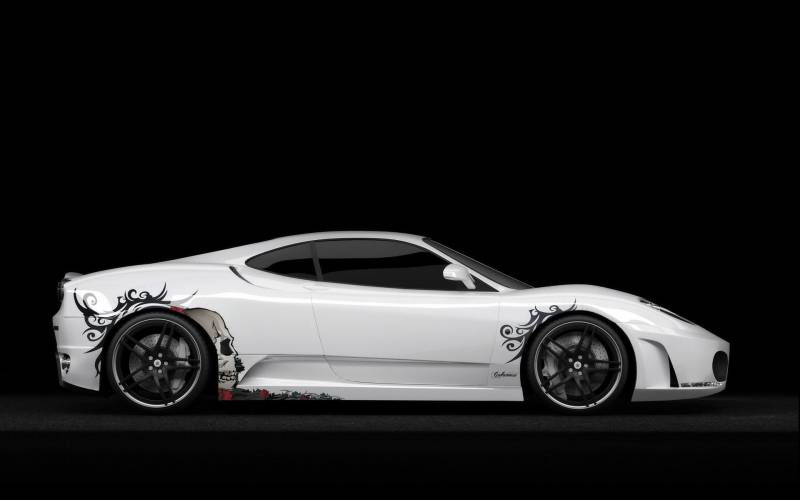 超个性复古彩绘法拉利f430 calavera超跑,就是不一样