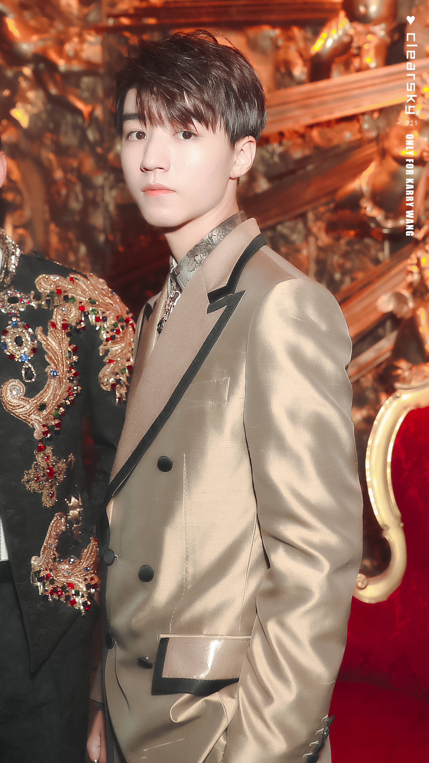 王俊凯,奢华王子风的服饰上身