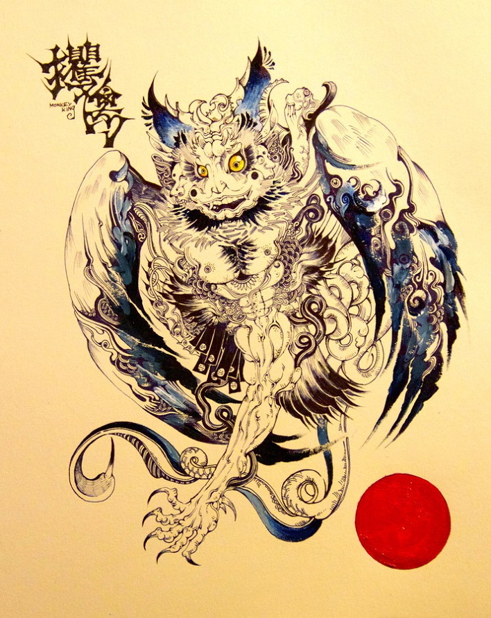 《山海经》手绘集:溪边,数斯,玃如,走过路过不要错过