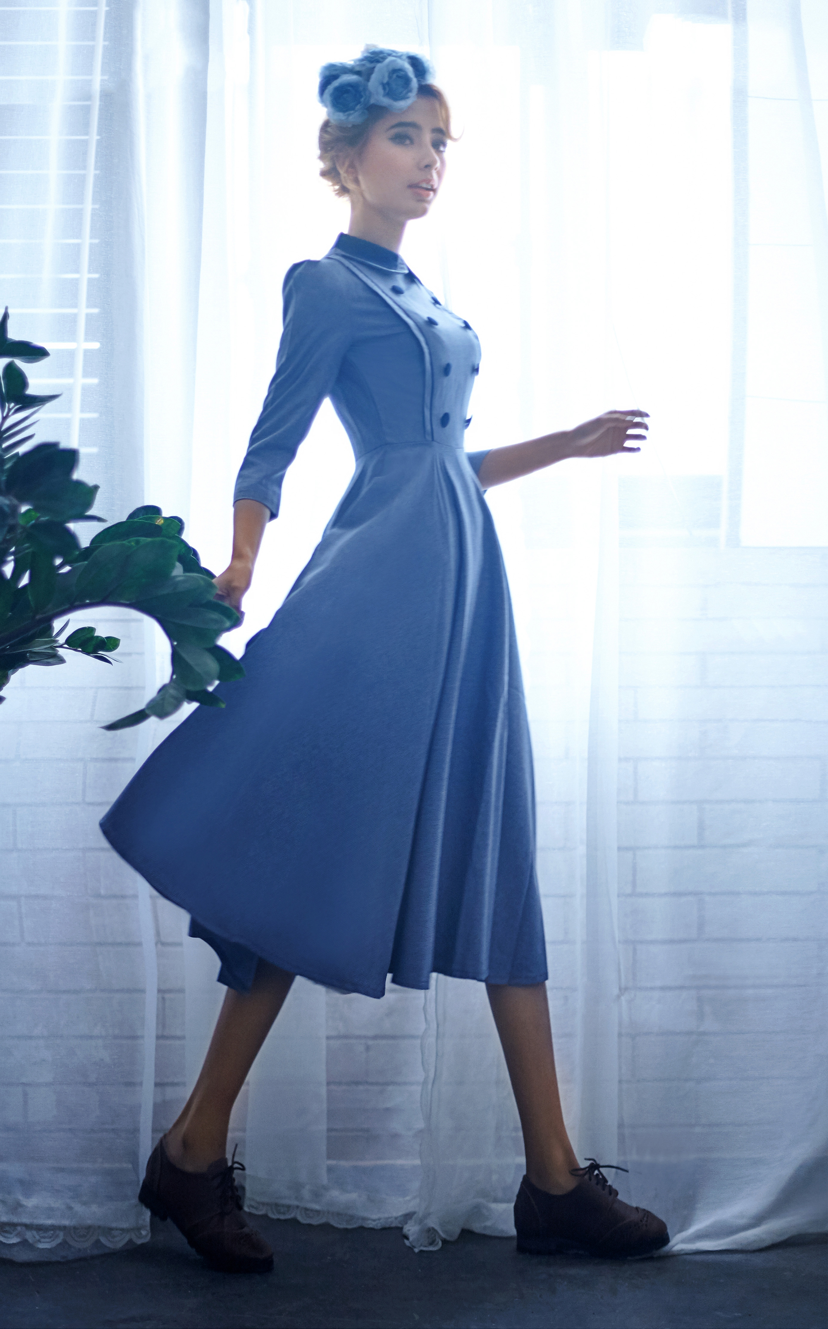 来自乌克兰的女孩,电商签约试衣模特,穿出赫本的贵族气质