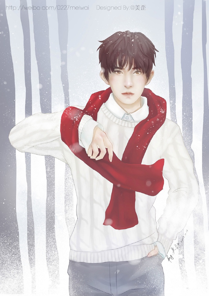 100张易烊千玺高清插画壁纸,千玺的迷妹们快存图吧