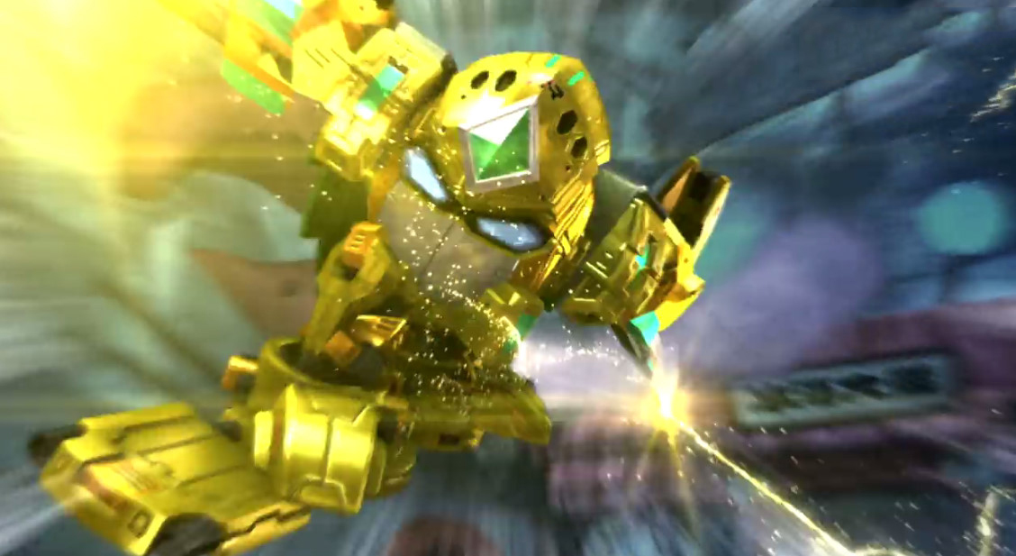 菠萝吹雪二代机甲,在第7集中由黄色智慧莲珠升级成功.