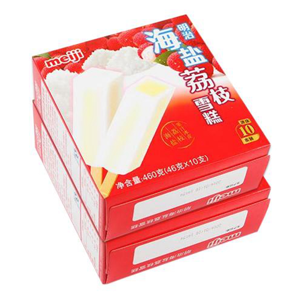 明治海盐荔枝冰棍:外面是一层薄薄的冰,有些海盐的味道,口感清凉爽口